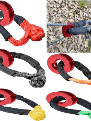 41000lbs Soft Shackle Synthetic 4X4 Tow Shackle Strap Protective Rope Heavy Duty Offroad Sleeve for Jeep Truck SUV